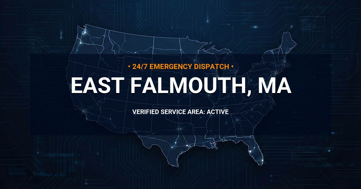 Emergency Plumbing Dispatch Map for Plumbing Services: East Falmouth, MA