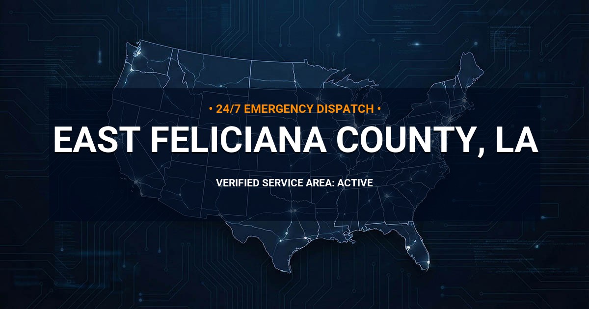 Emergency Plumbing Dispatch Map for East Feliciana County Plumbing Logistics