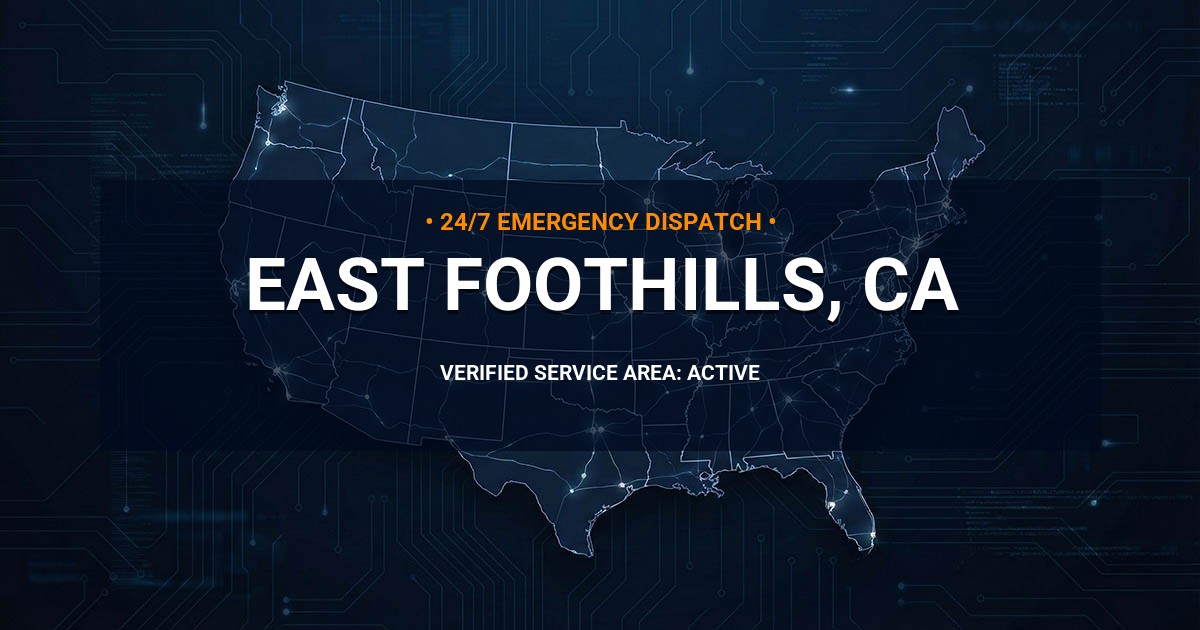 Emergency Plumbing Dispatch Map for Plumbing Services: East Foothills, CA