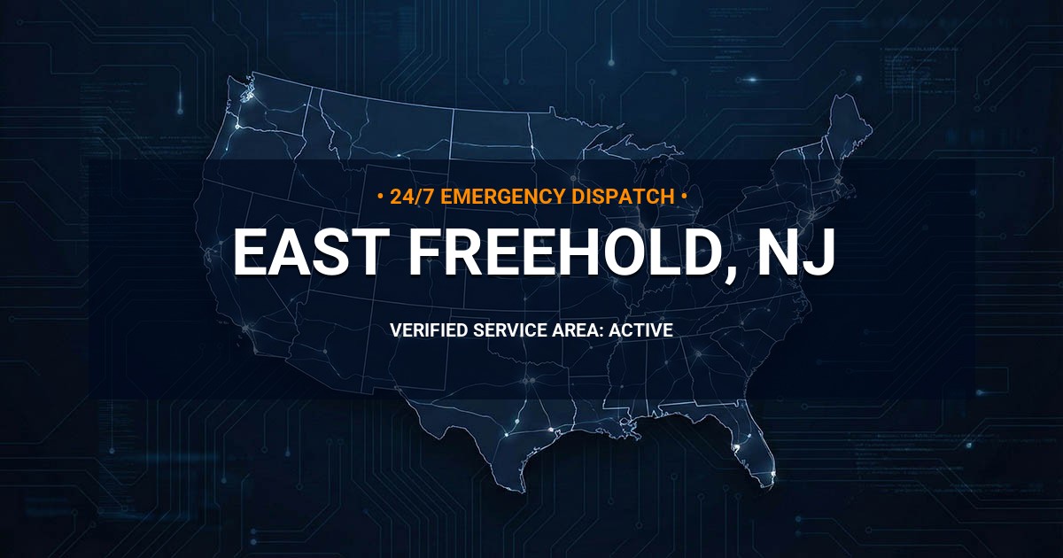 Emergency Plumbing Dispatch Map for Plumbing Services: East Freehold, NJ