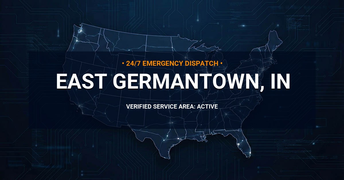 Emergency Plumbing Dispatch Map for Plumbing Services: East Germantown, IN