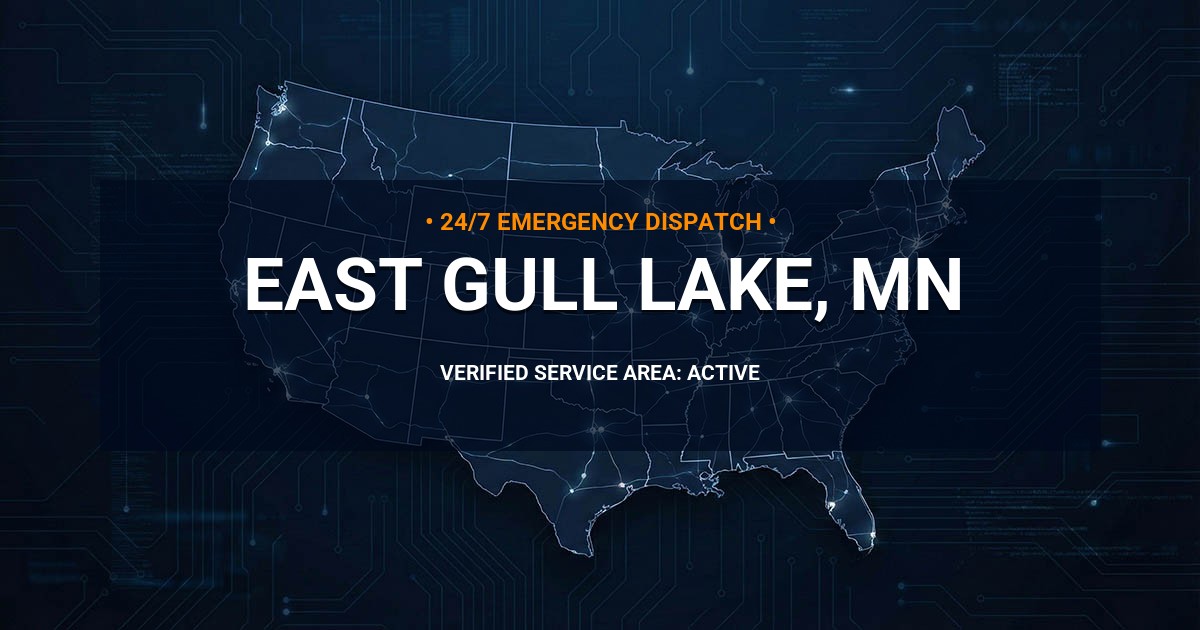 Emergency Plumbing Dispatch Map for Plumbing Services: East Gull Lake, MN