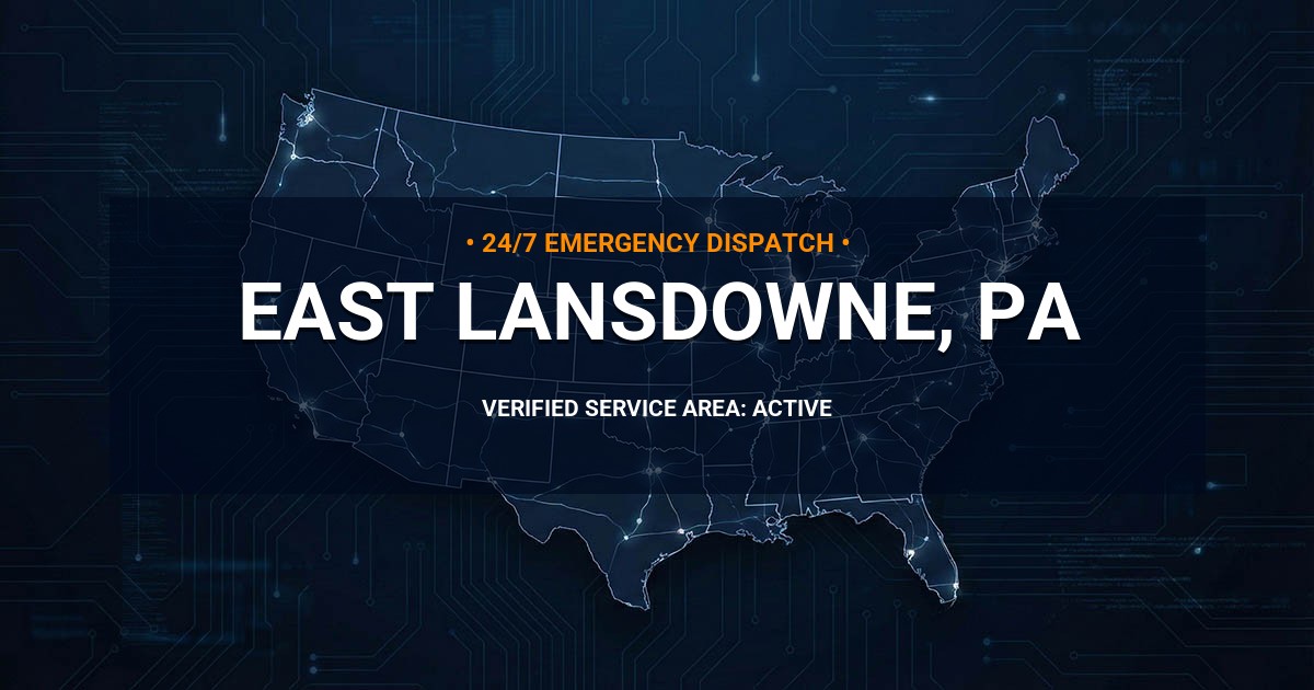 Emergency Plumbing Dispatch Map for Plumbing Services: East Lansdowne, PA