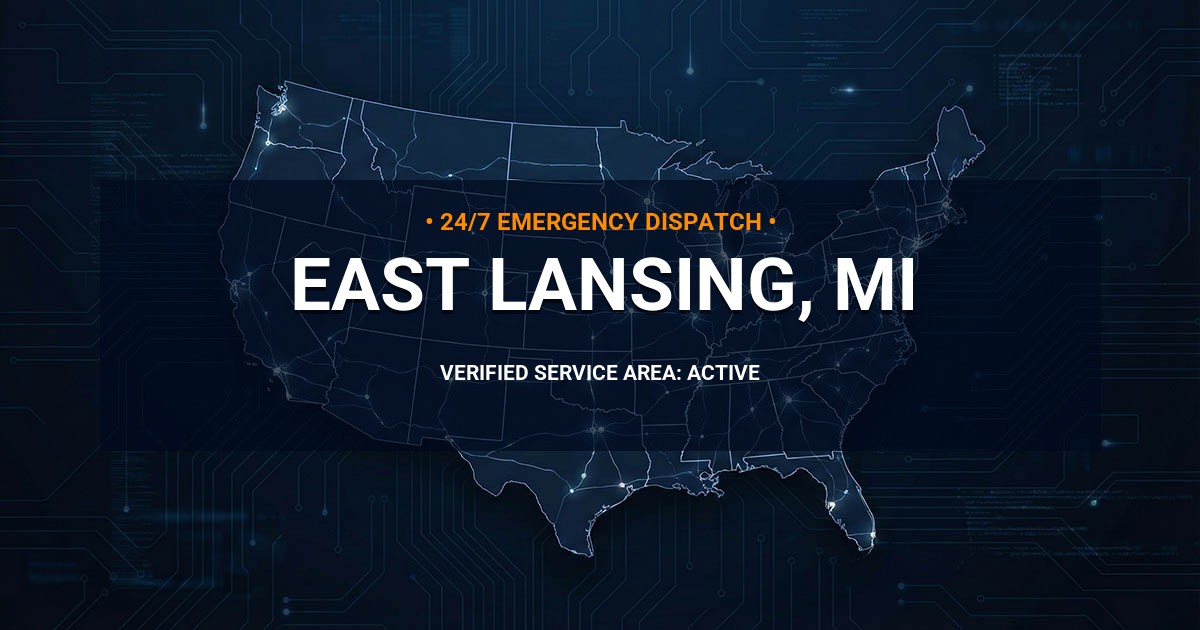 Emergency Plumbing Dispatch Map for Plumbing Services: East Lansing, MI