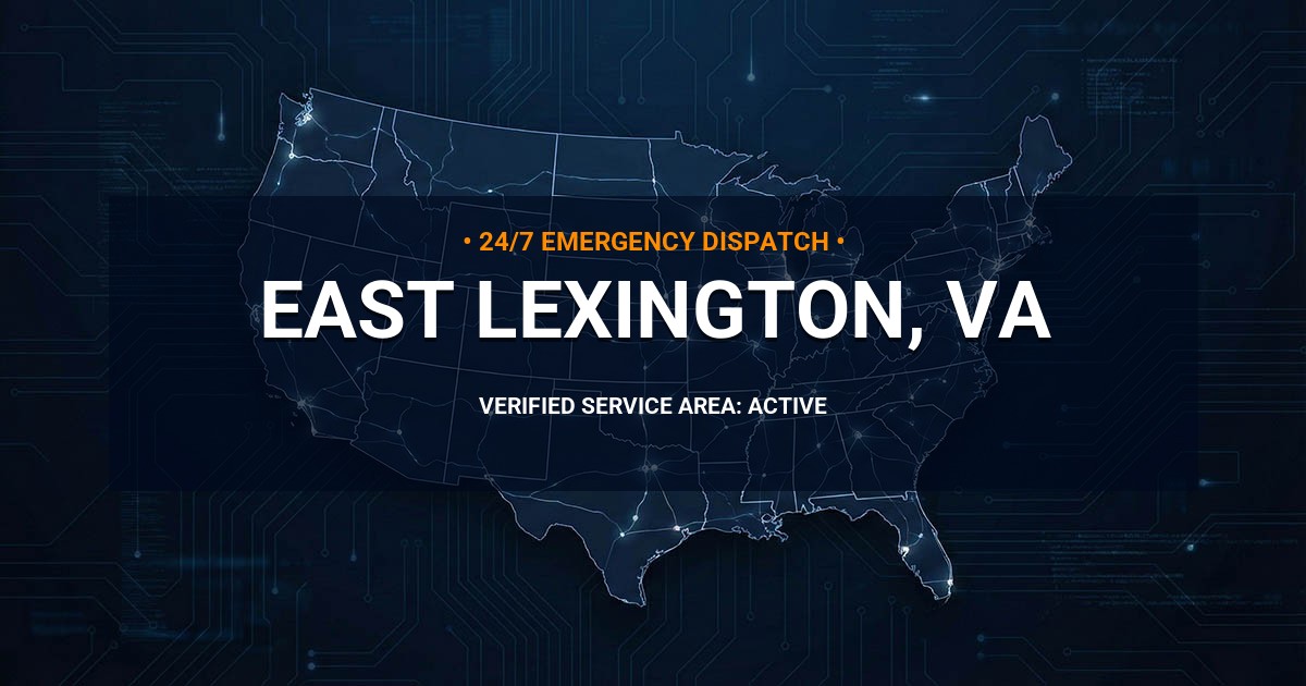 Emergency Plumbing Dispatch Map for Plumbing Services: East Lexington, VA