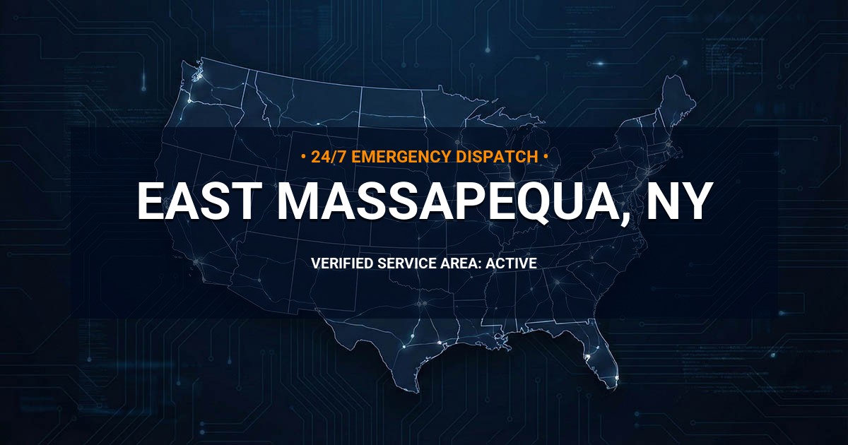 Emergency Plumbing Dispatch Map for Plumbing Services: East Massapequa, NY