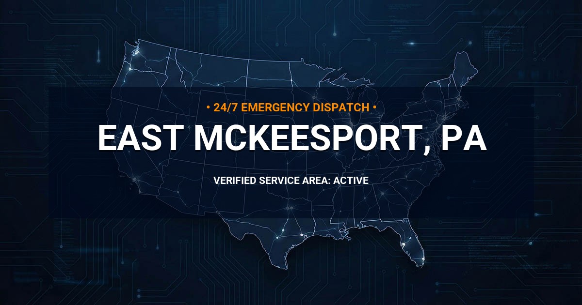 Emergency Plumbing Dispatch Map for Plumbing Services: East McKeesport, PA