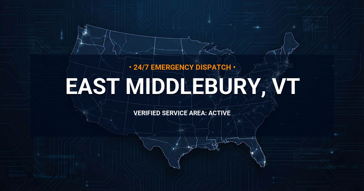 Emergency Plumbing Dispatch Map for Plumbing Services: East Middlebury, VT