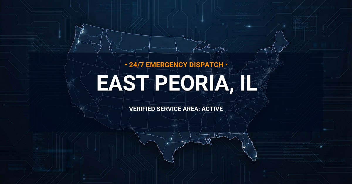 Emergency Plumbing Dispatch Map for Plumbing Services: East Peoria, IL