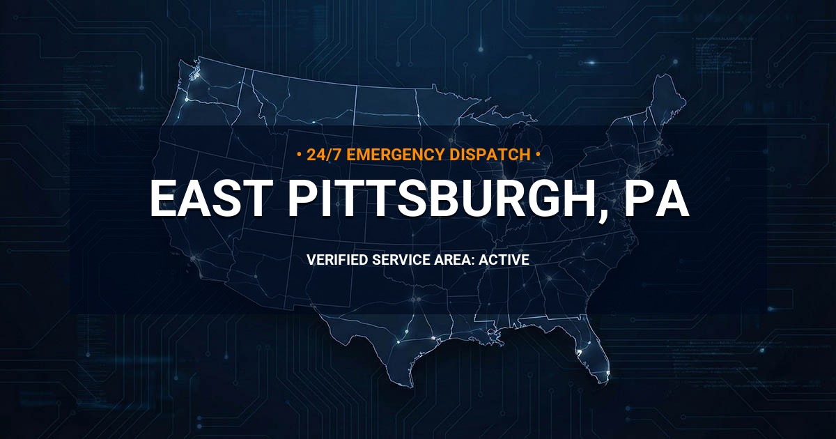 Emergency Plumbing Dispatch Map for Plumbing Services: East Pittsburgh, PA