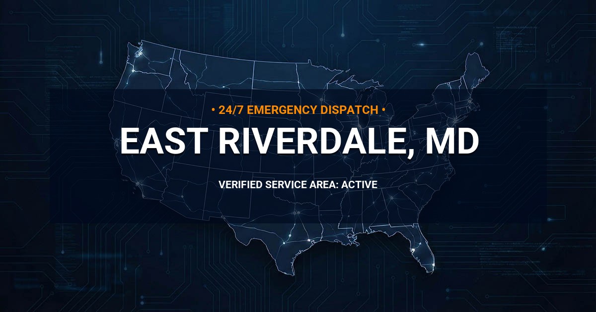 Emergency Plumbing Dispatch Map for Plumbing Services: East Riverdale, MD