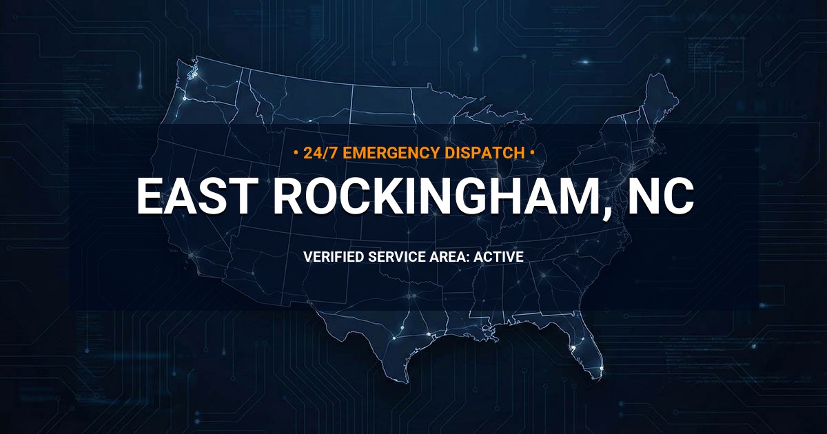 Emergency Plumbing Dispatch Map for Plumbing Services: East Rockingham, NC
