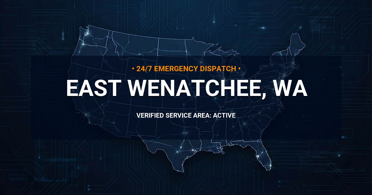 Emergency Plumbing Dispatch Map for Plumbing Services: East Wenatchee, WA