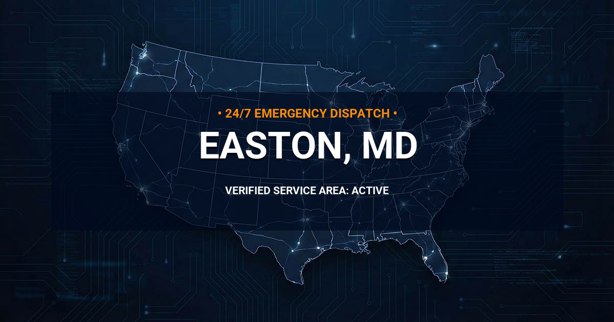 Emergency Plumbing Dispatch Map for Plumbing Services: Easton, MD