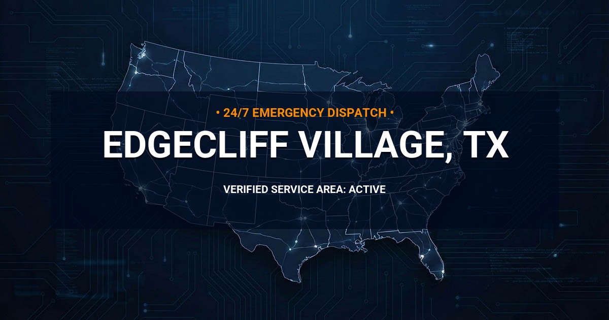 Emergency Plumbing Dispatch Map for Plumbing Services: Edgecliff Village, TX