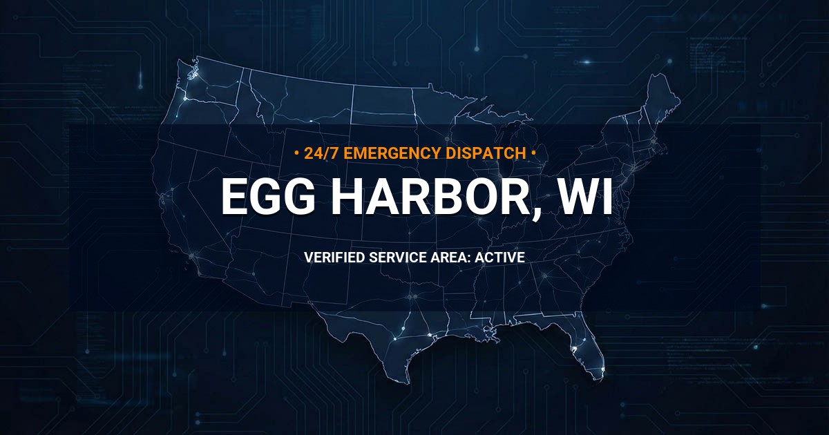 Emergency Plumbing Dispatch Map for Plumbing Services: Egg Harbor, WI