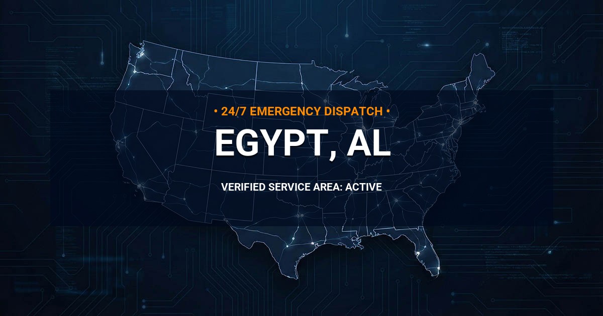 Emergency Plumbing Dispatch Map for Plumbing Services: Egypt, AL