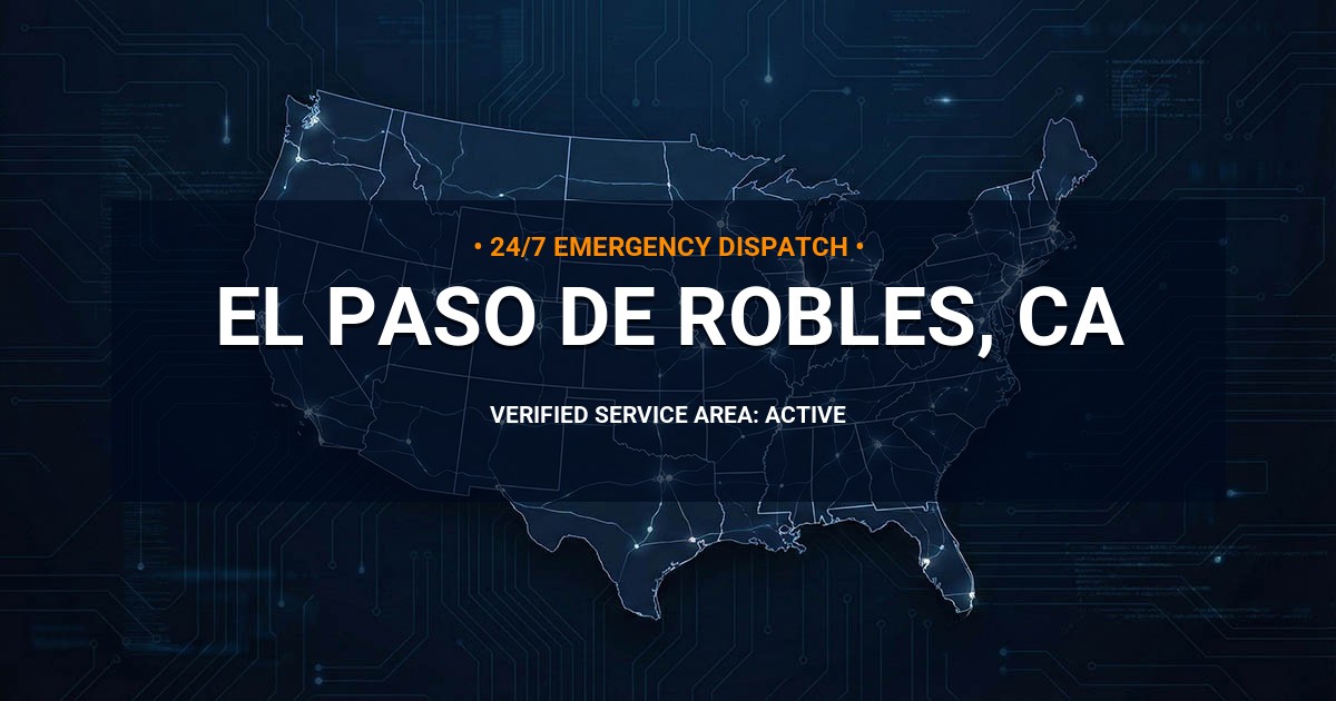 Emergency Plumbing Dispatch Map for Plumbing Services: El Paso de Robles, CA