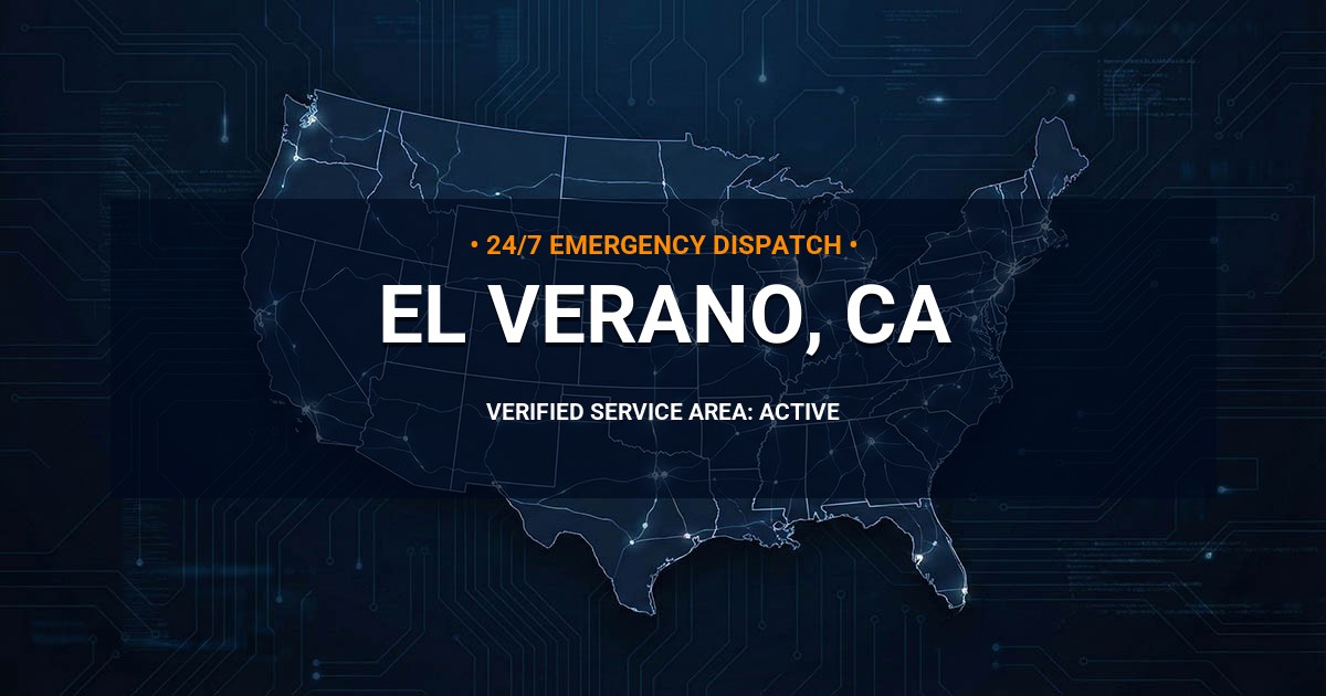 Emergency Plumbing Dispatch Map for Plumbing Services: El Verano, CA