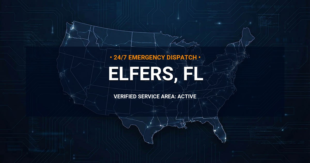 Emergency Plumbing Dispatch Map for Plumbing Services: Elfers, FL