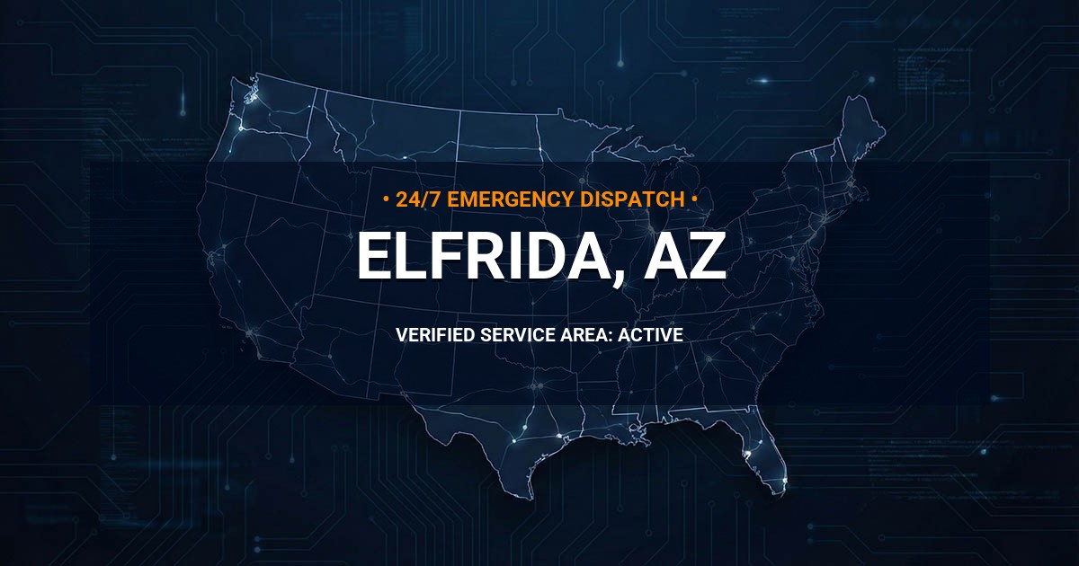 Emergency Plumbing Dispatch Map for Plumbing Services: Elfrida, AZ