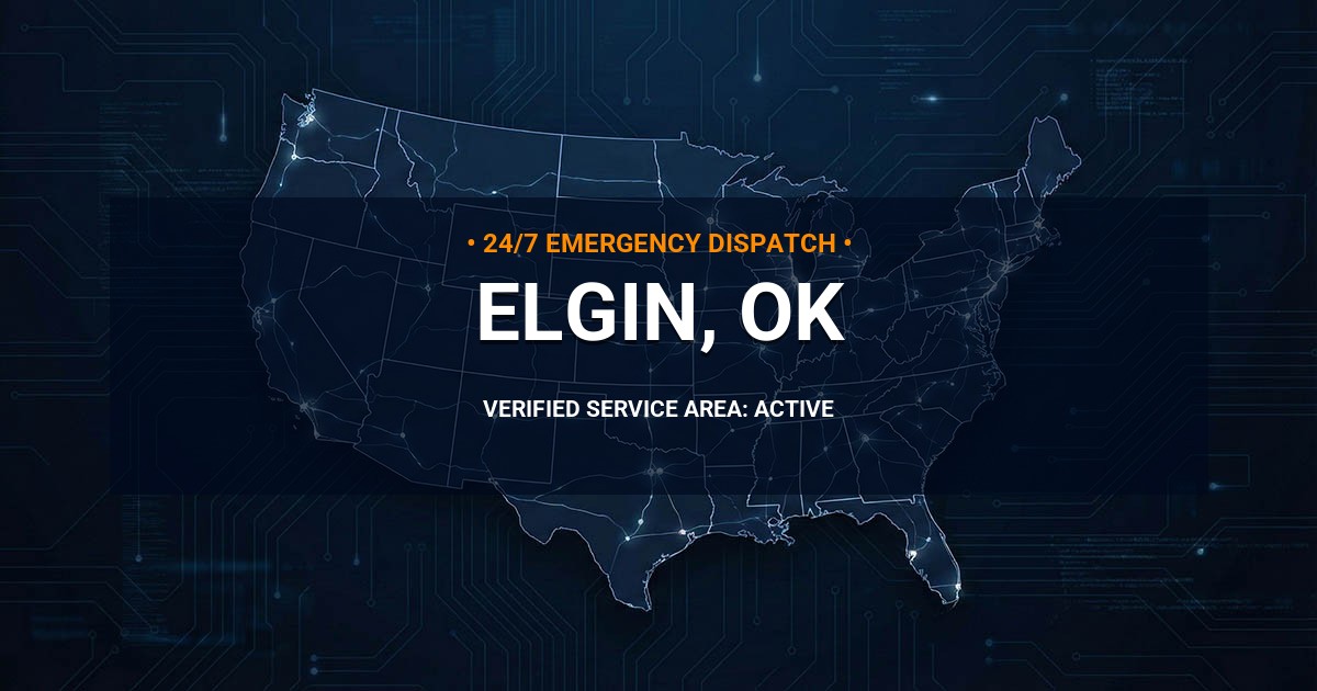 Emergency Plumbing Dispatch Map for Plumbing Services: Elgin, OK