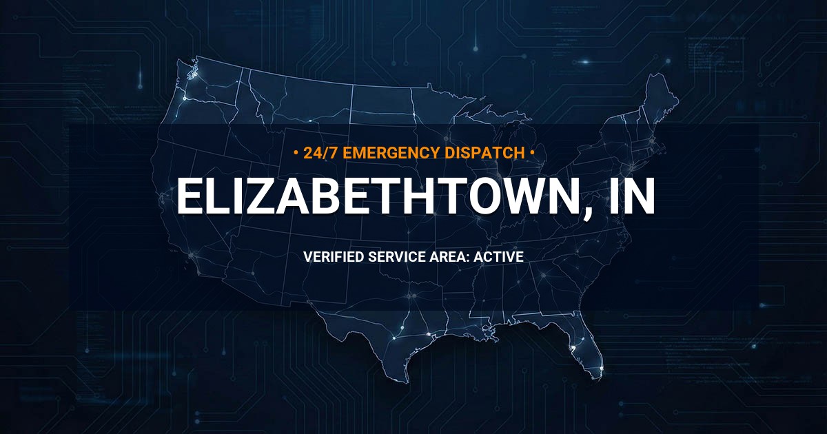 Emergency Plumbing Dispatch Map for Plumbing Services: Elizabethtown, IN