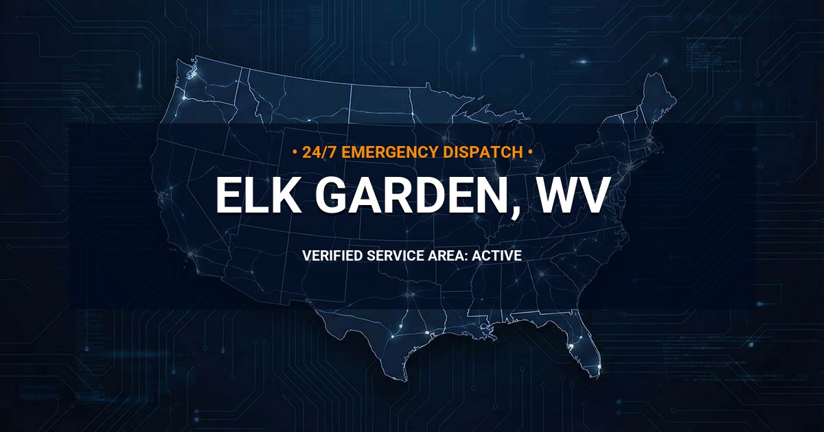 Emergency Plumbing Dispatch Map for Plumbing Services: Elk Garden, WV