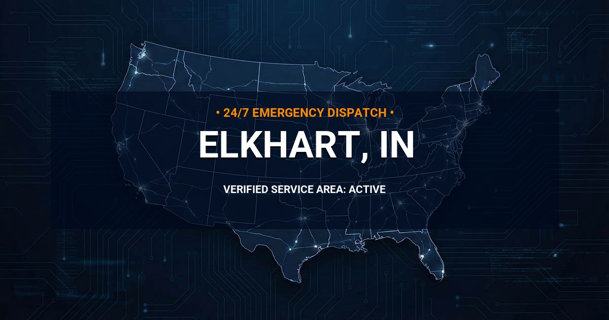 Emergency Plumbing Dispatch Map for Plumbing Services: Elkhart, IN