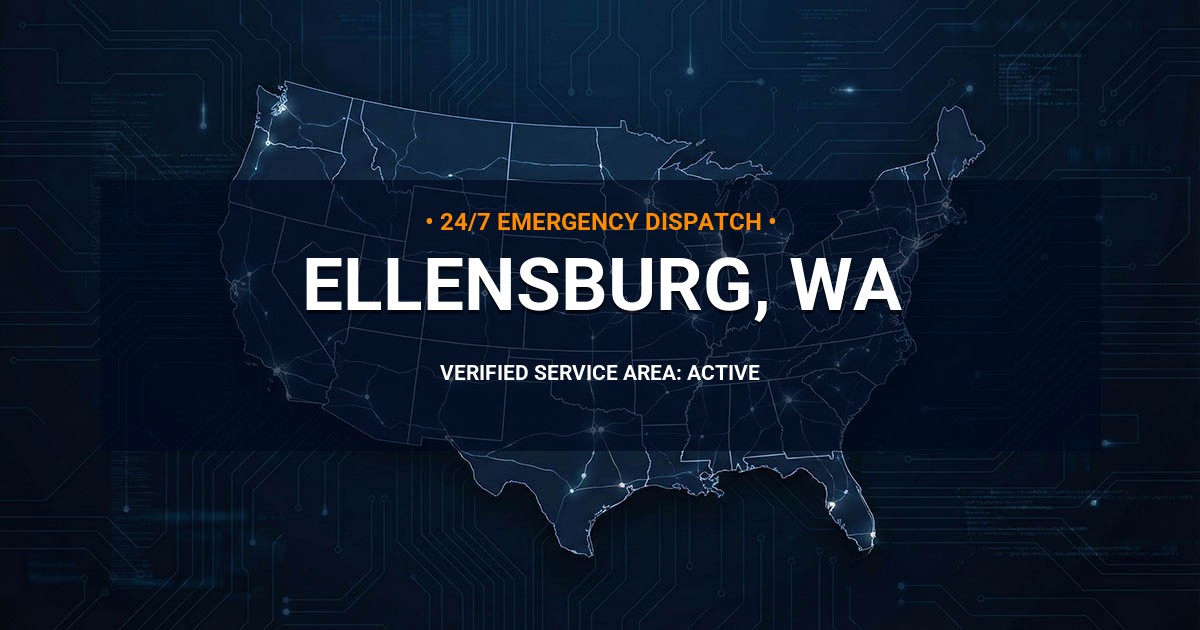 Emergency Plumbing Dispatch Map for Plumbing Services: Ellensburg, WA