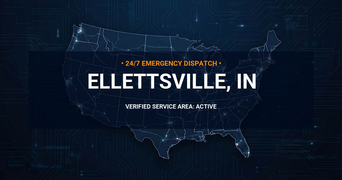 Emergency Plumbing Dispatch Map for Plumbing Services: Ellettsville, IN