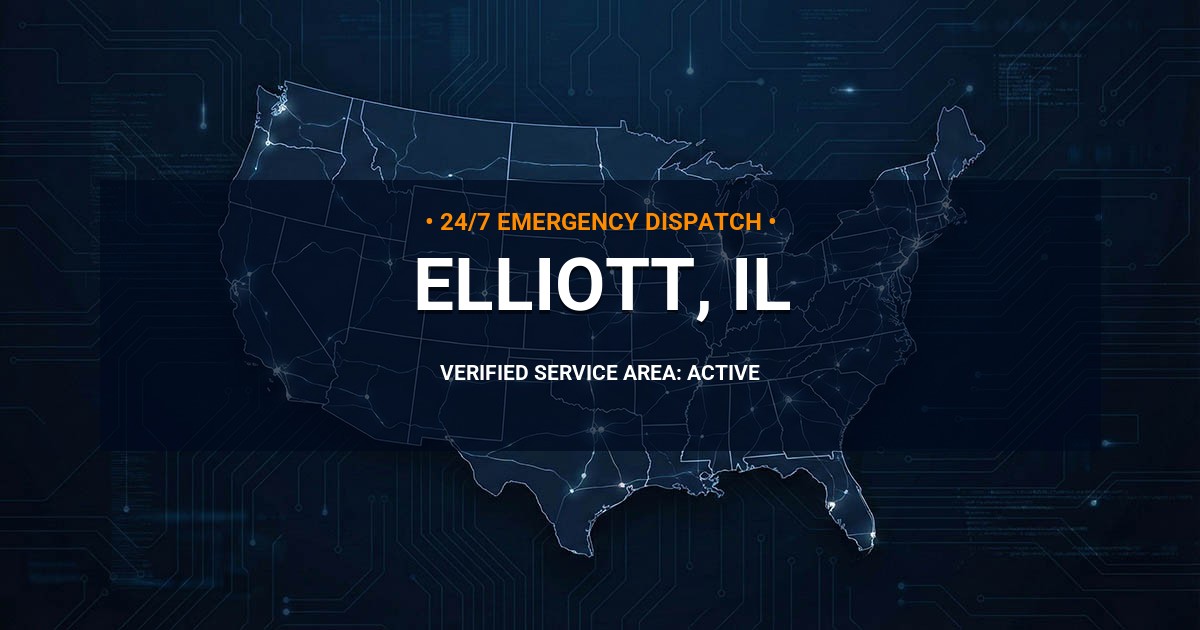 Emergency Plumbing Dispatch Map for Plumbing Services: Elliott, IL