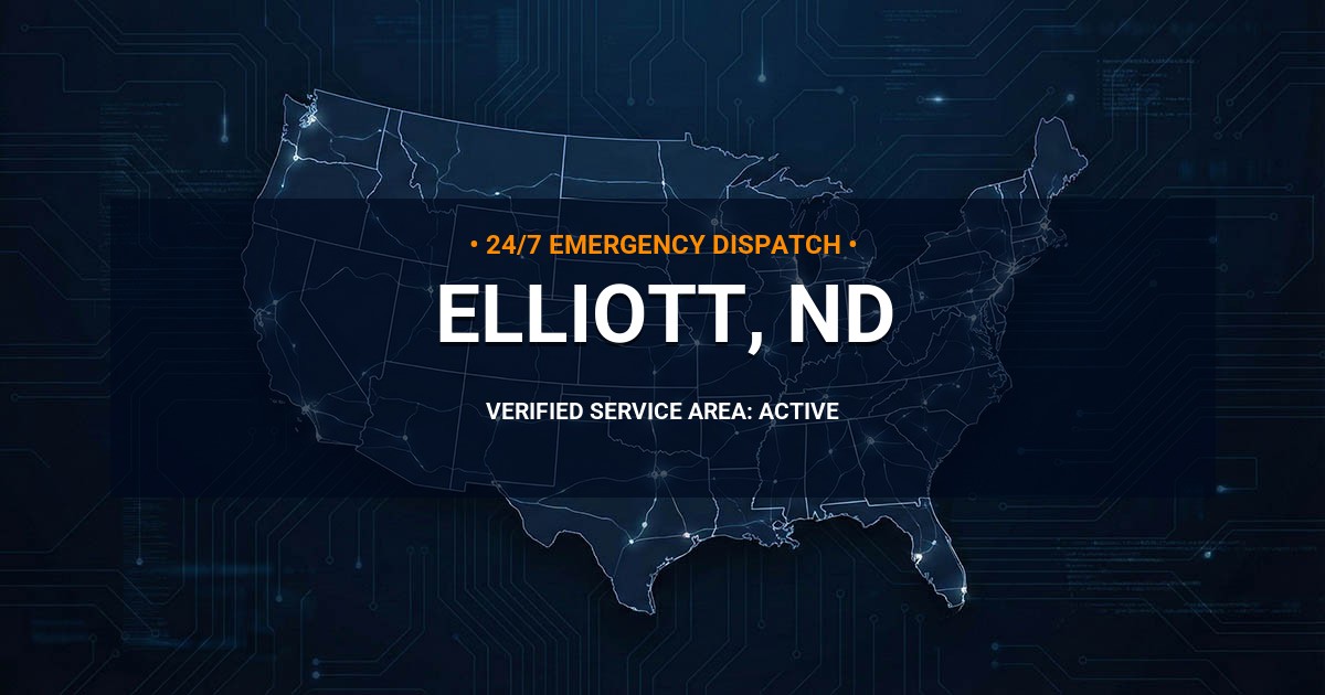 Emergency Plumbing Dispatch Map for Plumbing Services: Elliott, ND