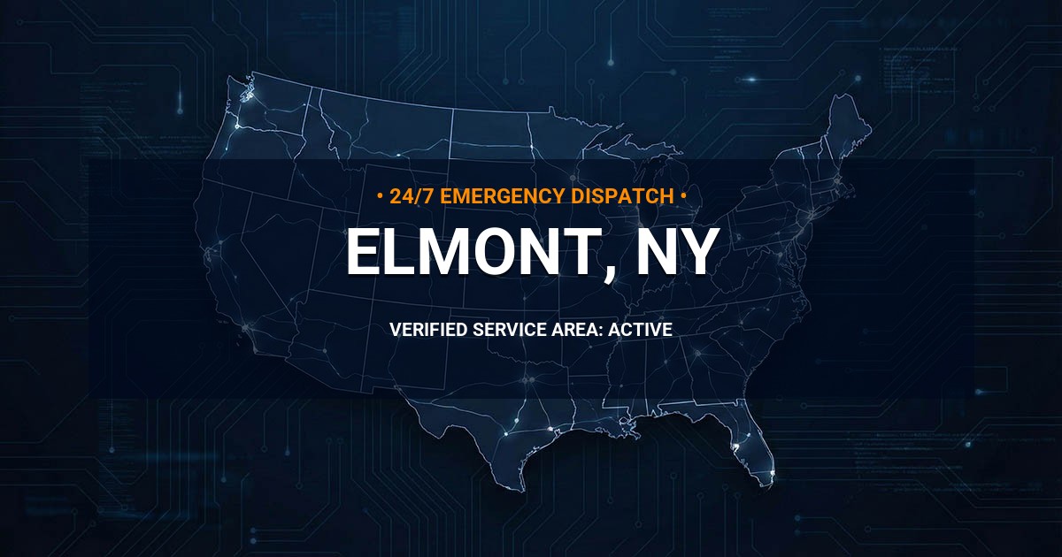 Emergency Plumbing Dispatch Map for Plumbing Services: Elmont, NY