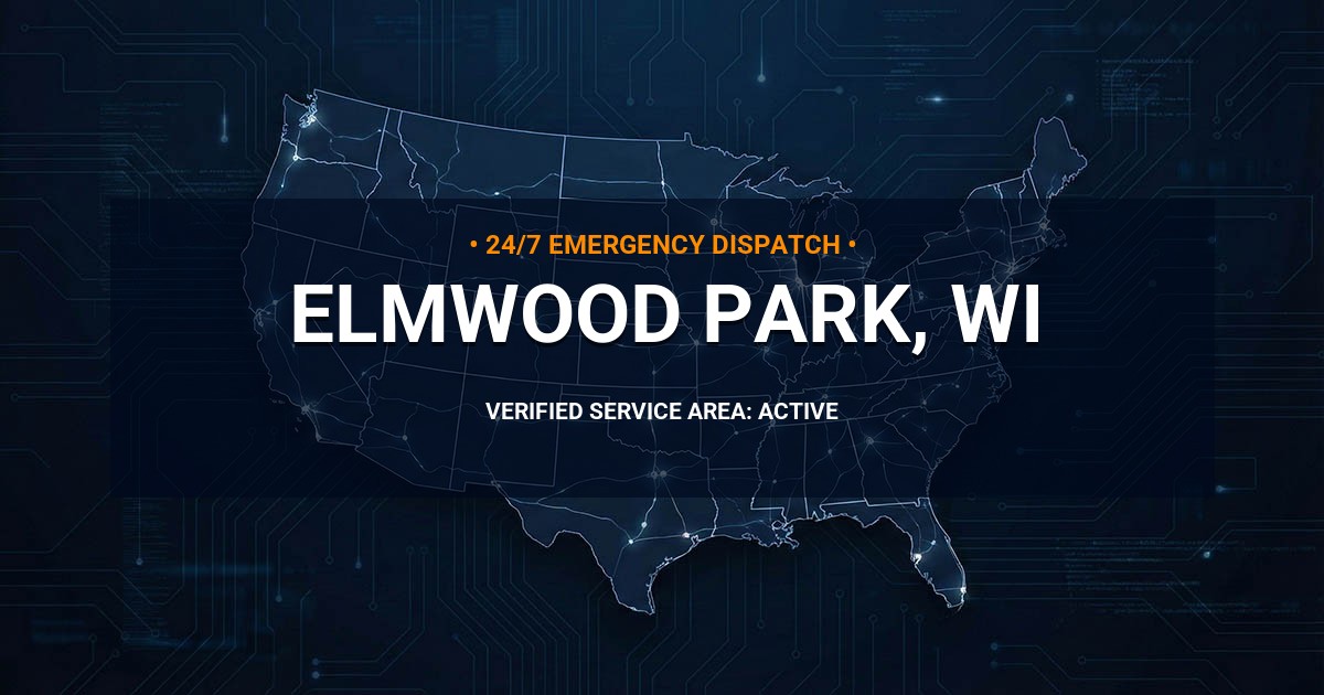 Emergency Plumbing Dispatch Map for Plumbing Services: Elmwood Park, WI