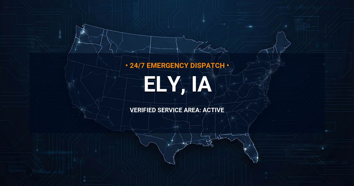 Emergency Plumbing Dispatch Map for Plumbing Services: Ely, IA