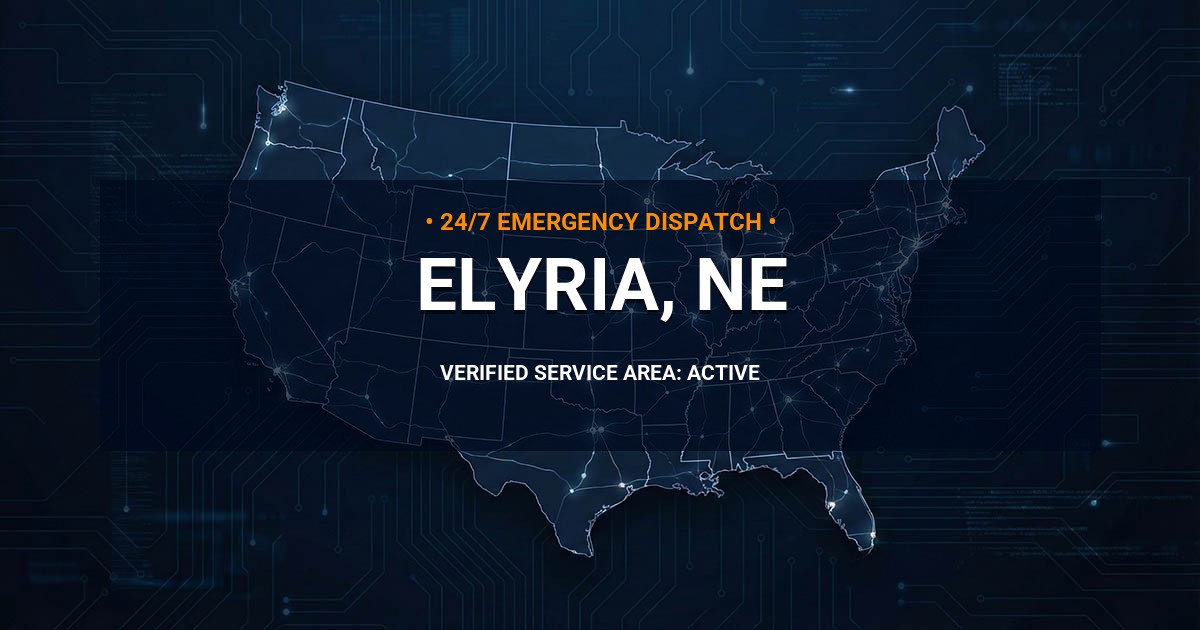 Emergency Plumbing Dispatch Map for Plumbing Services: Elyria, NE