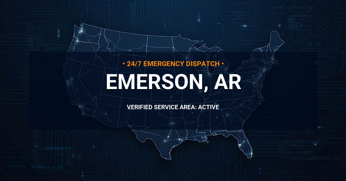 Emergency Plumbing Dispatch Map for Plumbing Services: Emerson, AR