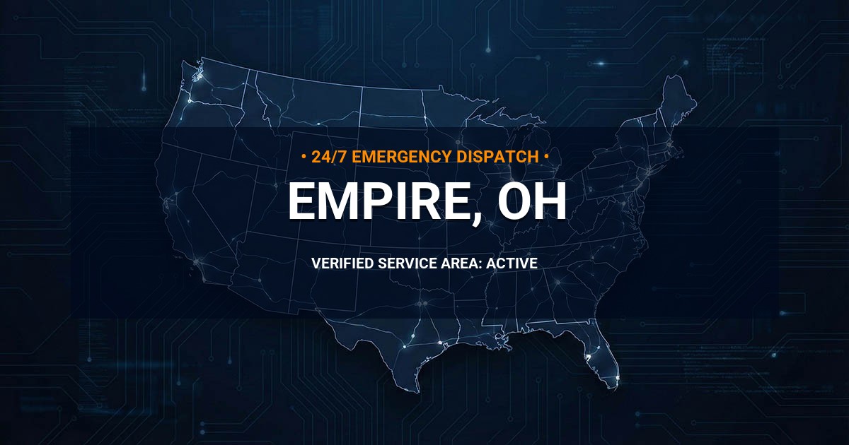 Emergency Plumbing Dispatch Map for Plumbing Services: Empire, OH
