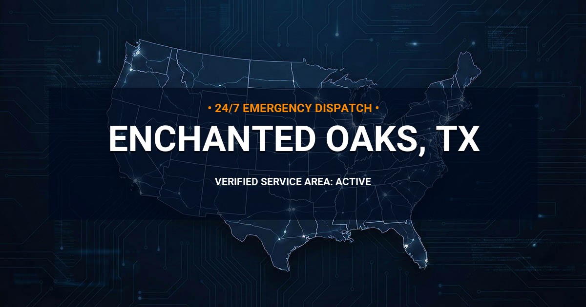 Emergency Plumbing Dispatch Map for Plumbing Services: Enchanted Oaks, TX
