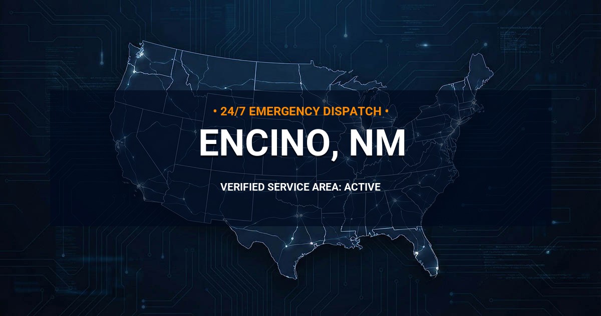 Emergency Plumbing Dispatch Map for Plumbing Services: Encino, NM