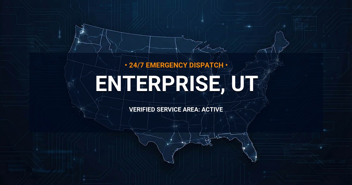 Emergency Plumbing Dispatch Map for Plumbing Services: Enterprise, UT