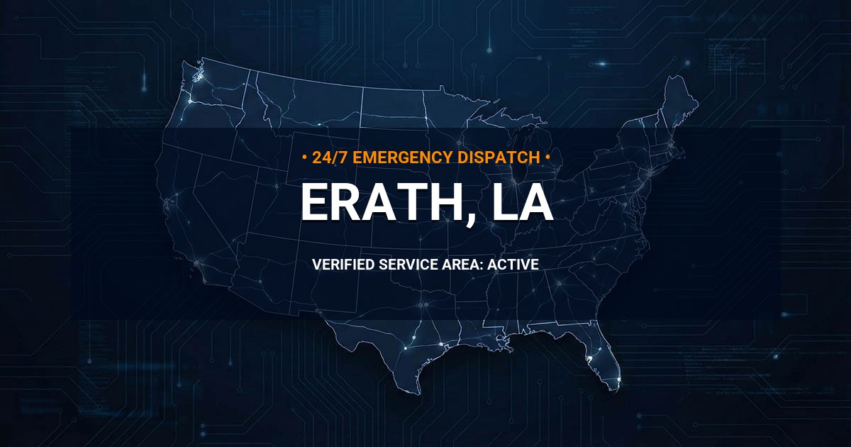 Emergency Plumbing Dispatch Map for Plumbing Services: Erath, LA