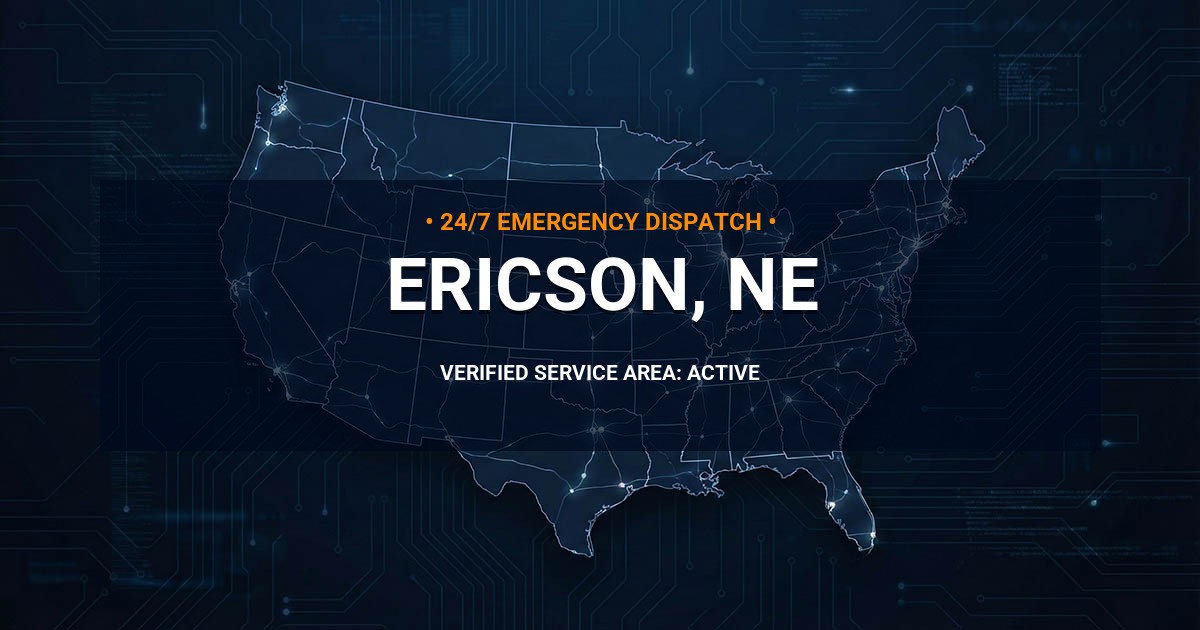 Emergency Plumbing Dispatch Map for Plumbing Services: Ericson, NE