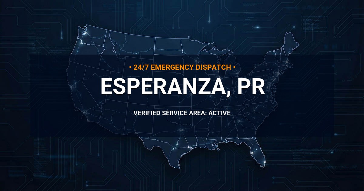 Emergency Plumbing Dispatch Map for Plumbing Services: Esperanza, PR