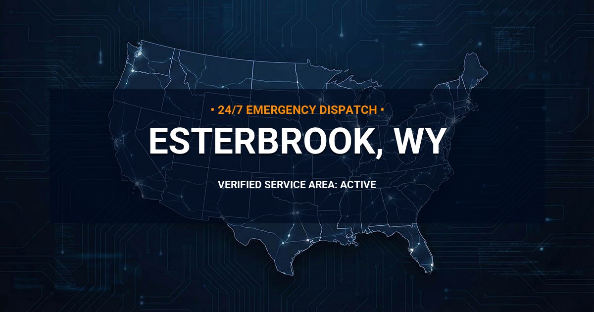Emergency Plumbing Dispatch Map for Plumbing Services: Esterbrook, WY