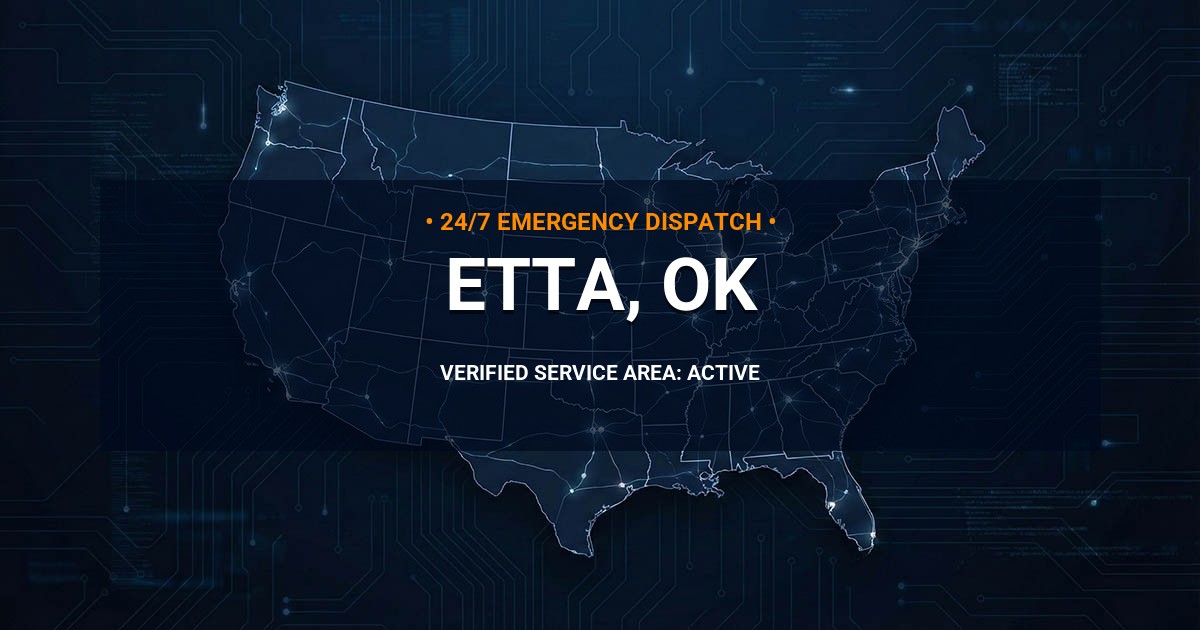 Emergency Plumbing Dispatch Map for Plumbing Services: Etta, OK