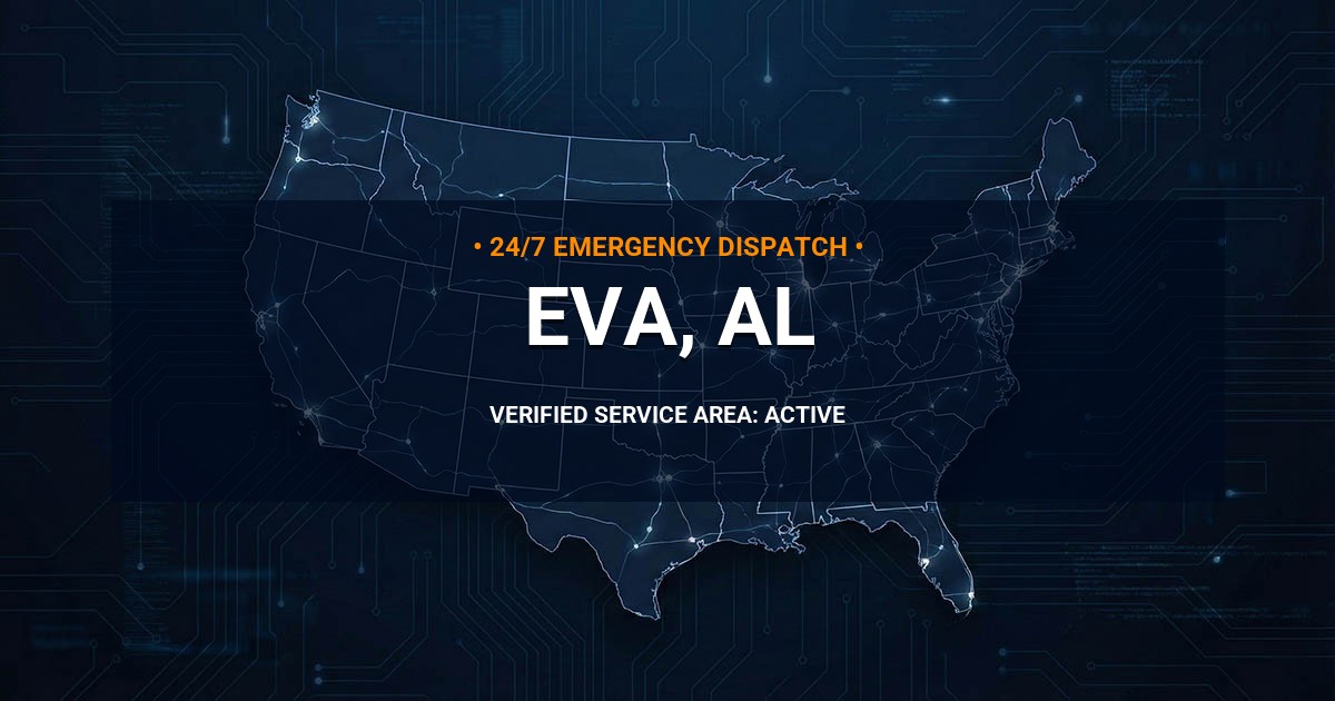 Emergency Plumbing Dispatch Map for Plumbing Services: Eva, AL
