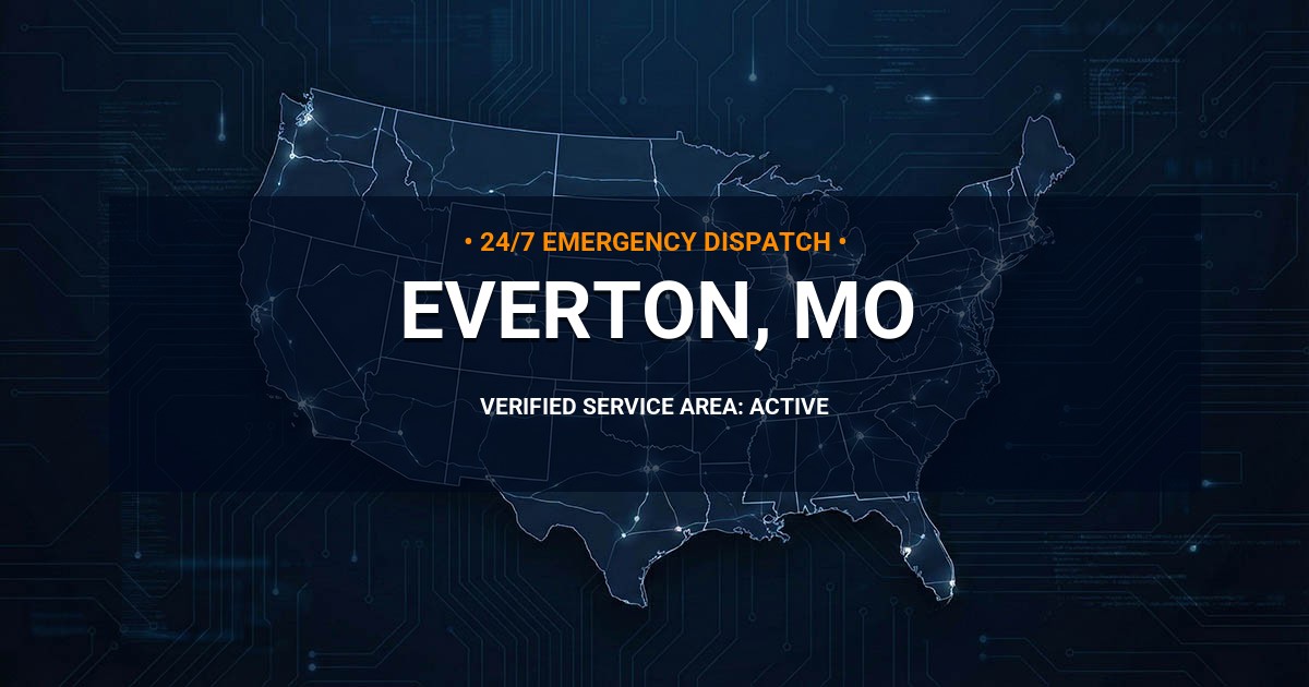 Emergency Plumbing Dispatch Map for Plumbing Services: Everton, MO