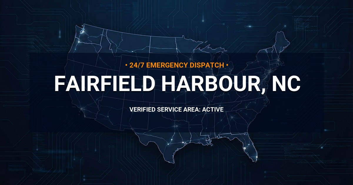 Emergency Plumbing Dispatch Map for Plumbing Services: Fairfield Harbour, NC
